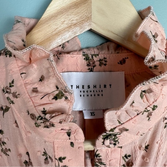 the shirt by rochelle behrens peach pink ruffled floral sleeveless dress size XS - Picture 8 of 10